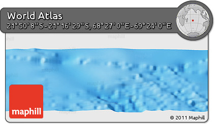 Physical Panoramic Map of the Area around 21° 33' 19" S, 68° 55' 30" E