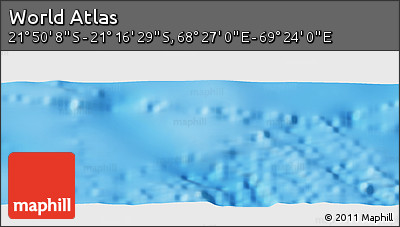 Physical Panoramic Map of the Area around 21° 33' 19" S, 68° 55' 30" E