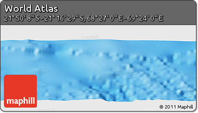 Physical Panoramic Map of the Area around 21° 33' 19" S, 68° 55' 30" E