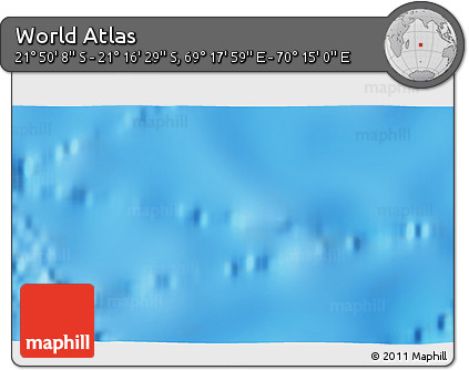 Physical 3D Map of the Area around 21° 33' 19" S, 69° 46' 30" E