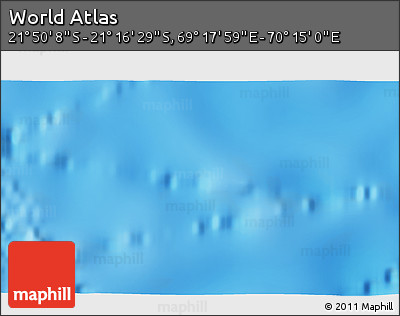 Physical 3D Map of the Area around 21° 33' 19" S, 69° 46' 30" E