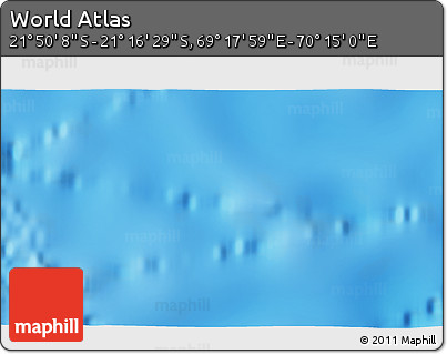 Physical 3D Map of the Area around 21° 33' 19" S, 69° 46' 30" E