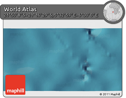 Satellite 3D Map of the Area around 21° 33' 19" S, 6° 1' 30" E