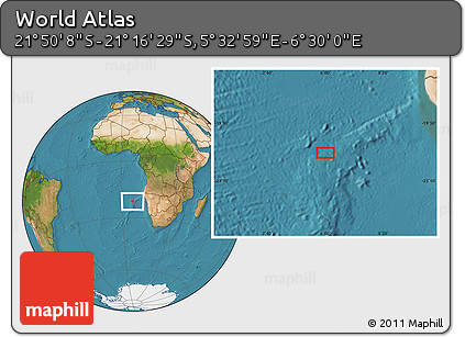 Satellite Location Map of the Area around 21° 33' 19" S, 6° 1' 30" E