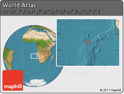 Satellite Location Map of the Area around 21° 33' 19" S, 6° 1' 30" E