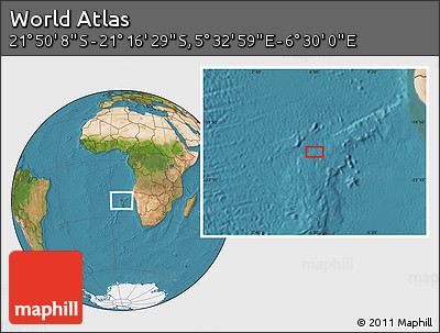 Satellite Location Map of the Area around 21° 33' 19" S, 6° 1' 30" E