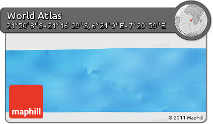 Physical Panoramic Map of the Area around 21° 33' 19" S, 6° 52' 30" E
