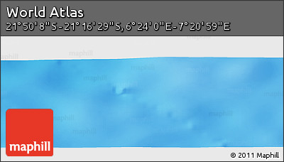 Physical Panoramic Map of the Area around 21° 33' 19" S, 6° 52' 30" E