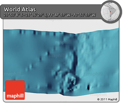 Satellite 3D Map of the Area around 21° 33' 19" S, 71° 19' 29" W