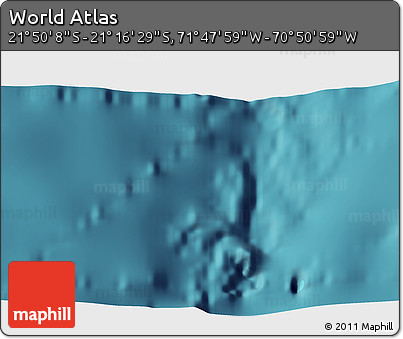 Satellite 3D Map of the Area around 21° 33' 19" S, 71° 19' 29" W