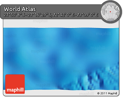 Shaded Relief 3D Map of the Area around 21° 33' 19" S, 73° 10' 30" E