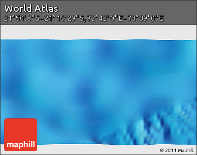 Shaded Relief 3D Map of the Area around 21° 33' 19" S, 73° 10' 30" E