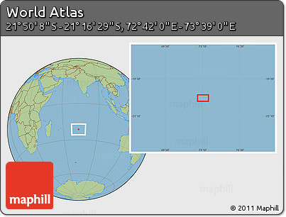 Savanna Style Location Map of the Area around 21° 33' 19" S, 73° 10' 30" E