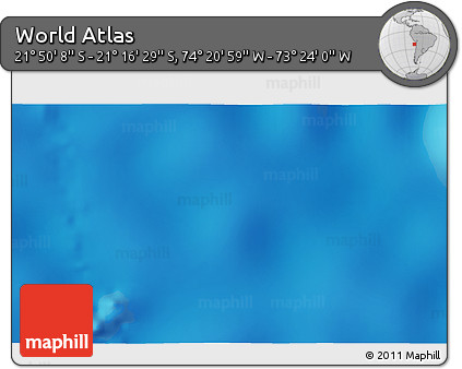 Physical 3D Map of the Area around 21° 33' 19" S, 73° 52' 30" W
