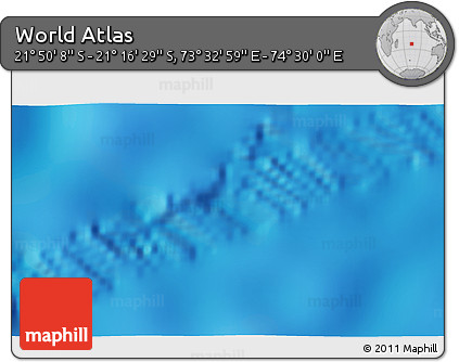 Physical 3D Map of the Area around 21° 33' 19" S, 74° 1' 30" E