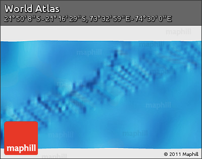 Physical 3D Map of the Area around 21° 33' 19" S, 74° 1' 30" E