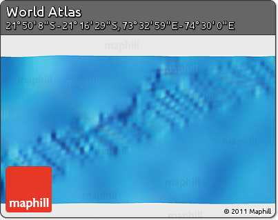 Physical 3D Map of the Area around 21° 33' 19" S, 74° 1' 30" E