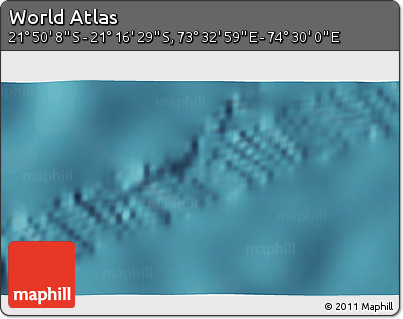 Satellite 3D Map of the Area around 21° 33' 19" S, 74° 1' 30" E