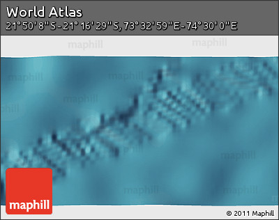 Satellite 3D Map of the Area around 21° 33' 19" S, 74° 1' 30" E