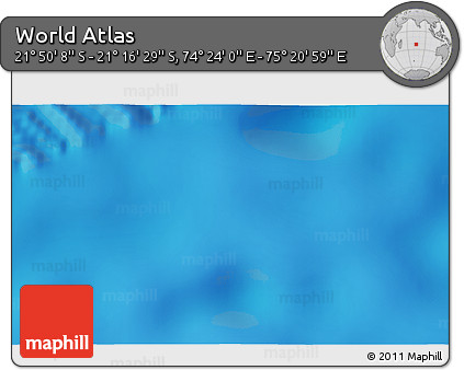 Physical 3D Map of the Area around 21° 33' 19" S, 74° 52' 30" E
