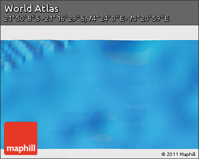 Physical 3D Map of the Area around 21° 33' 19" S, 74° 52' 30" E