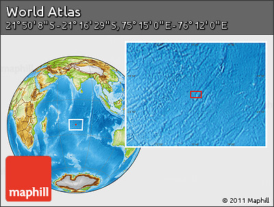 Physical Location Map of the Area around 21° 33' 19" S, 75° 43' 29" E
