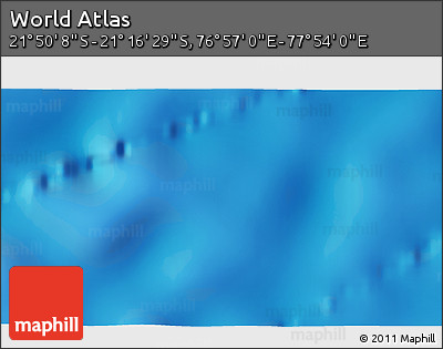 Physical 3D Map of the Area around 21° 33' 19" S, 77° 25' 30" E