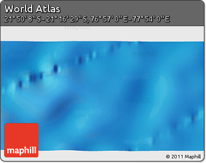 Physical 3D Map of the Area around 21° 33' 19" S, 77° 25' 30" E