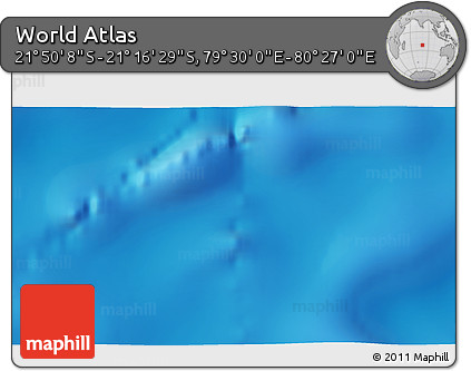 Physical 3D Map of the Area around 21° 33' 19" S, 79° 58' 29" E