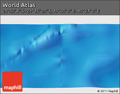 Physical 3D Map of the Area around 21° 33' 19" S, 79° 58' 29" E