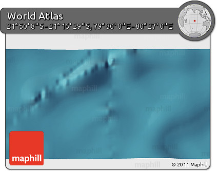 Satellite 3D Map of the Area around 21° 33' 19" S, 79° 58' 29" E