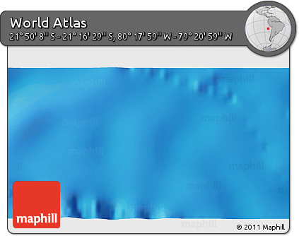 Physical 3D Map of the Area around 21° 33' 19" S, 79° 49' 29" W