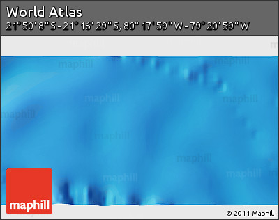 Physical 3D Map of the Area around 21° 33' 19" S, 79° 49' 29" W