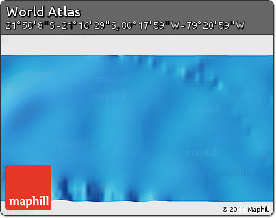 Physical 3D Map of the Area around 21° 33' 19" S, 79° 49' 29" W