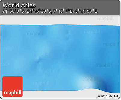 Physical 3D Map of the Area around 21° 33' 19" S, 7° 43' 29" E