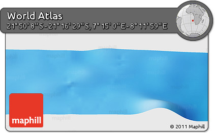 Physical Panoramic Map of the Area around 21° 33' 19" S, 7° 43' 29" E