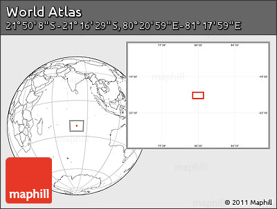 Blank Location Map of the Area around 21° 33' 19" S, 80° 49' 29" E
