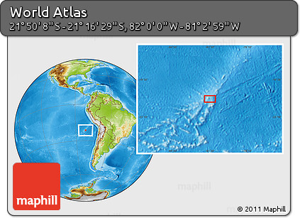 Physical Location Map of the Area around 21° 33' 19" S, 81° 31' 30" W
