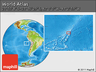 Physical Location Map of the Area around 21° 33' 19" S, 81° 31' 30" W