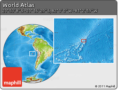 Physical Location Map of the Area around 21° 33' 19" S, 81° 31' 30" W