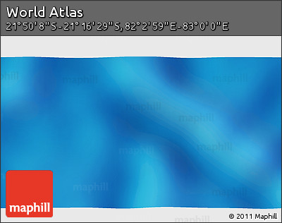 Physical 3D Map of the Area around 21° 33' 19" S, 82° 31' 30" E