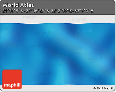 Physical 3D Map of the Area around 21° 33' 19" S, 82° 31' 30" E