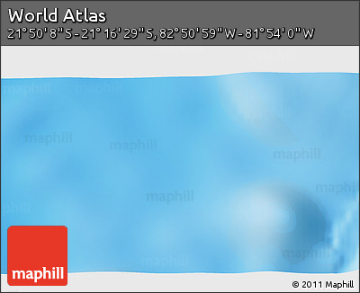 Physical 3D Map of the Area around 21° 33' 19" S, 82° 22' 30" W