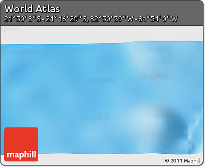 Physical 3D Map of the Area around 21° 33' 19" S, 82° 22' 30" W