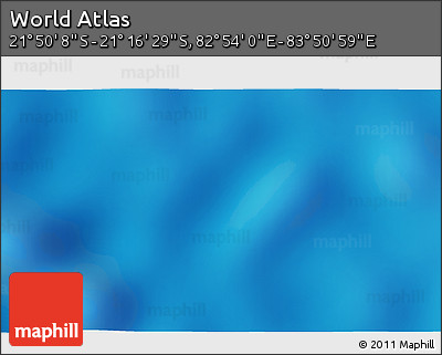 Physical 3D Map of the Area around 21° 33' 19" S, 83° 22' 30" E
