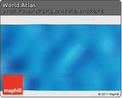 Physical 3D Map of the Area around 21° 33' 19" S, 83° 22' 30" E
