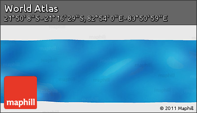Physical Panoramic Map of the Area around 21° 33' 19" S, 83° 22' 30" E