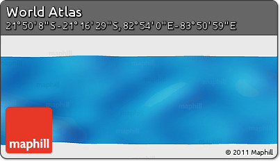 Physical Panoramic Map of the Area around 21° 33' 19" S, 83° 22' 30" E