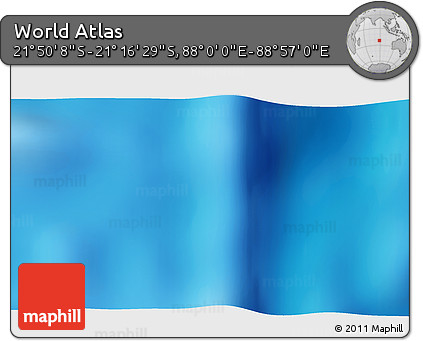 Shaded Relief 3D Map of the Area around 21° 33' 19" S, 88° 28' 29" E