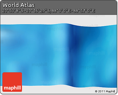 Shaded Relief 3D Map of the Area around 21° 33' 19" S, 88° 28' 29" E